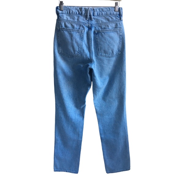 Good American High Rise Buttonfly Straight Leg Light Wash Denim Jeans Size 27 - Picture 3 of 17